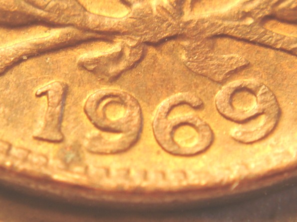 1969-Columbia--Un-Centavo--Doubled-First-9-In-Date.